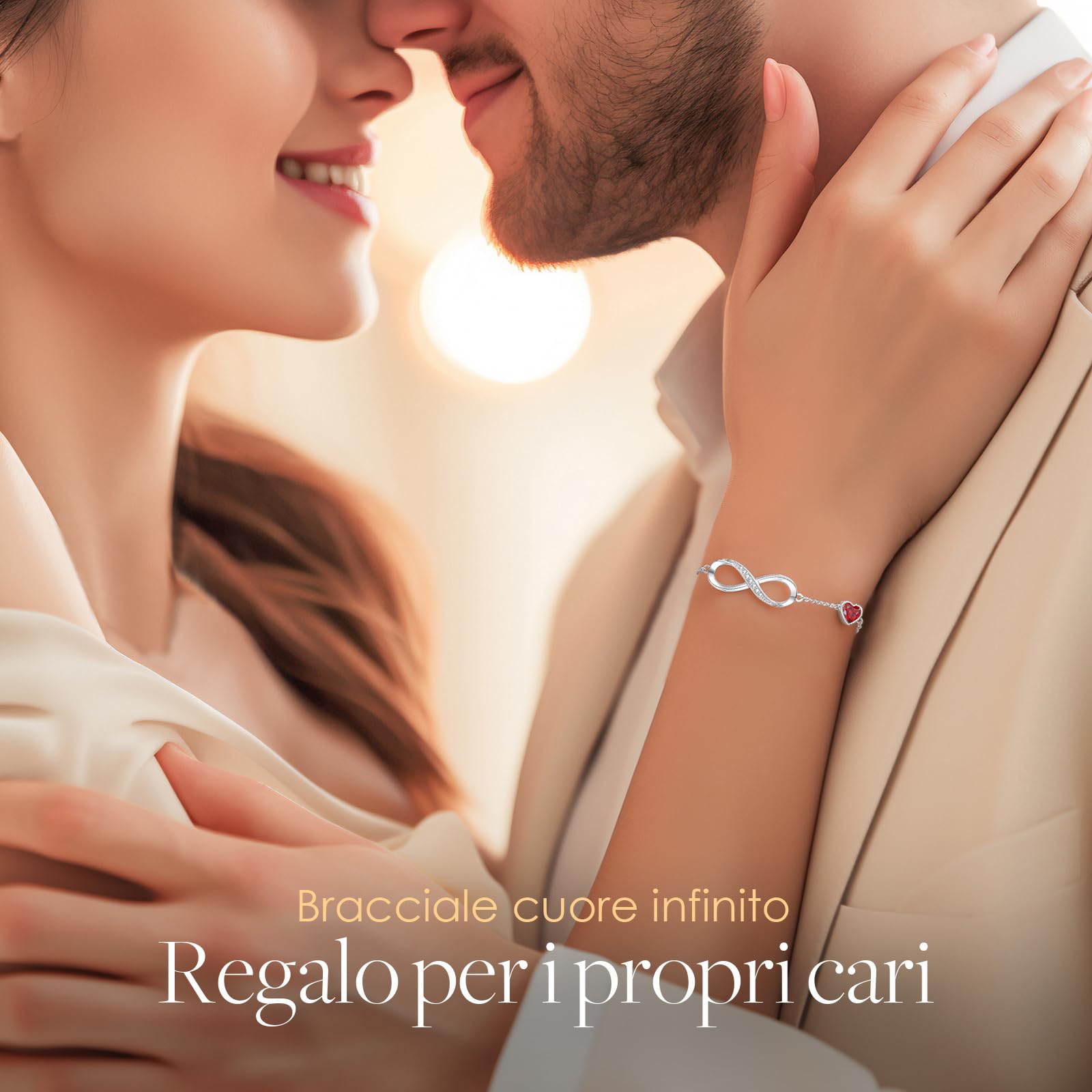 LOUISA SECRET Bracciale Donna Argento 925 Braccialetto Infinito Bracciali Cuore Gioielli Regalo Natale Compleanno Festa Della Mamma per Moglie Amiche Amica
