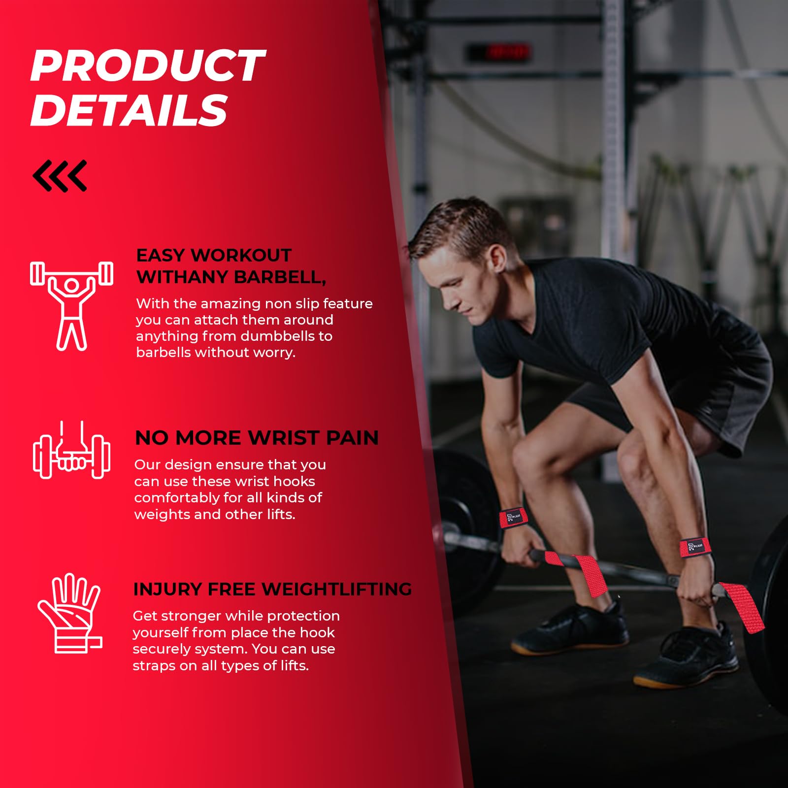 RAXUS Paski do podnoszenia ciężarów z wyściełanym podparciem, idealne do fitnessu, siłowni, podnoszeniu ciężarów, ciężarów dla kobiet i mężczyzn..