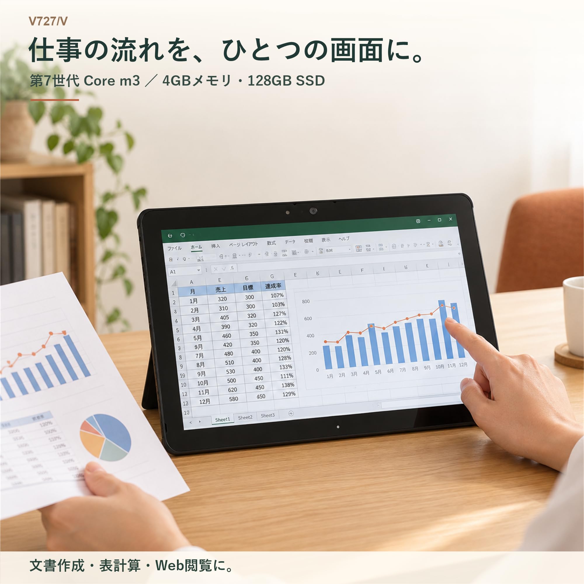 Amazon.co.jp: 【整備済み品】タブレットPC 富士通 V727/V 12.3型 第7