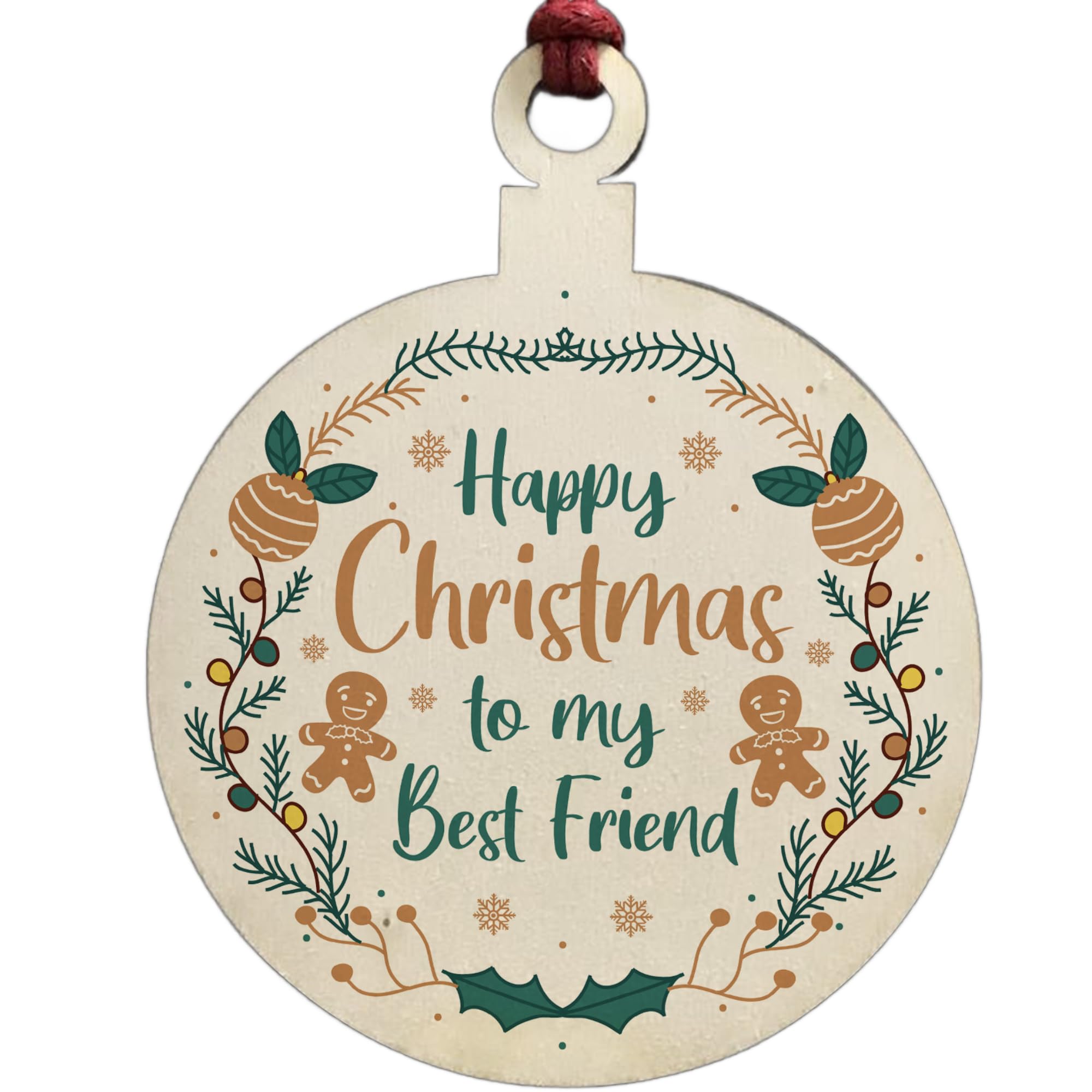Happy Christmas To My Best Friend Wood Decoration Friendship Gift For Her Him