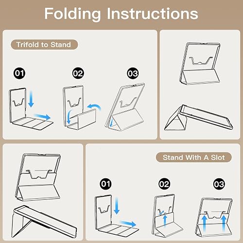 MoKo Étui avec Support for 11" Kindle Scribe(3e Génération-2025) & Kindle Scribe Colorsoft(1e Génération 2025) - étui en Cuir de Qualité Supérieure avec Porte-Stylo, Auto Veille/Réveil, Blanche - 8