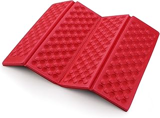 AceCamp 3940 Portable Lightweight Mini Waterproof Folding Mat, Foam Sitting Pad for Outdoor Activities, Foldable Kneeling and Seat Cushion for Comfort, Red