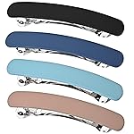 Fsmiling Hair Barrettes for Women French Hair Barrette Clip Medium Matte Hair Clips Barrette No Slip Hair Accessories 4-Pack