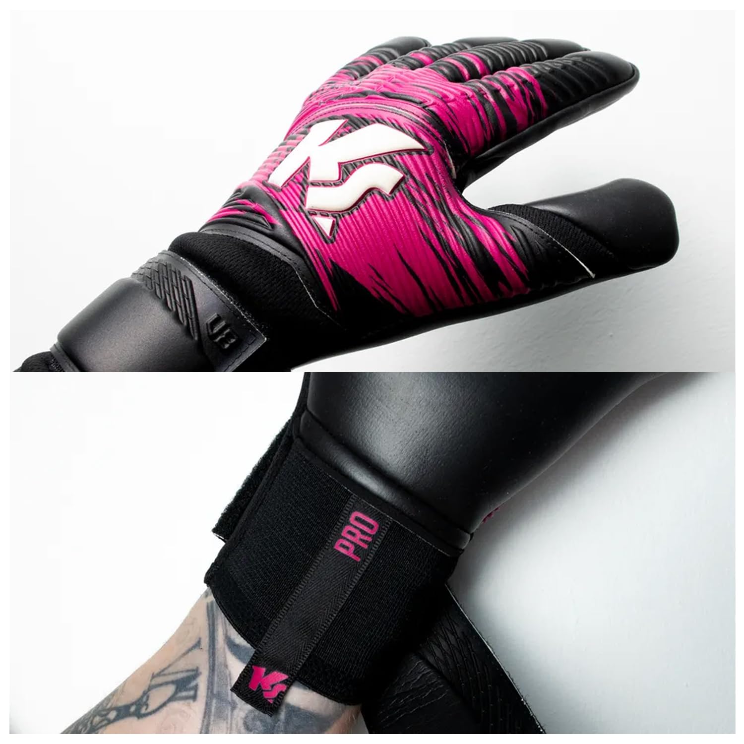 KEEPERsport Varan8 Pro NC Resist - Guanti da portiere senza protezione per le dita, 4 mm, Super Resist Claw, con linguetta, diverse misure