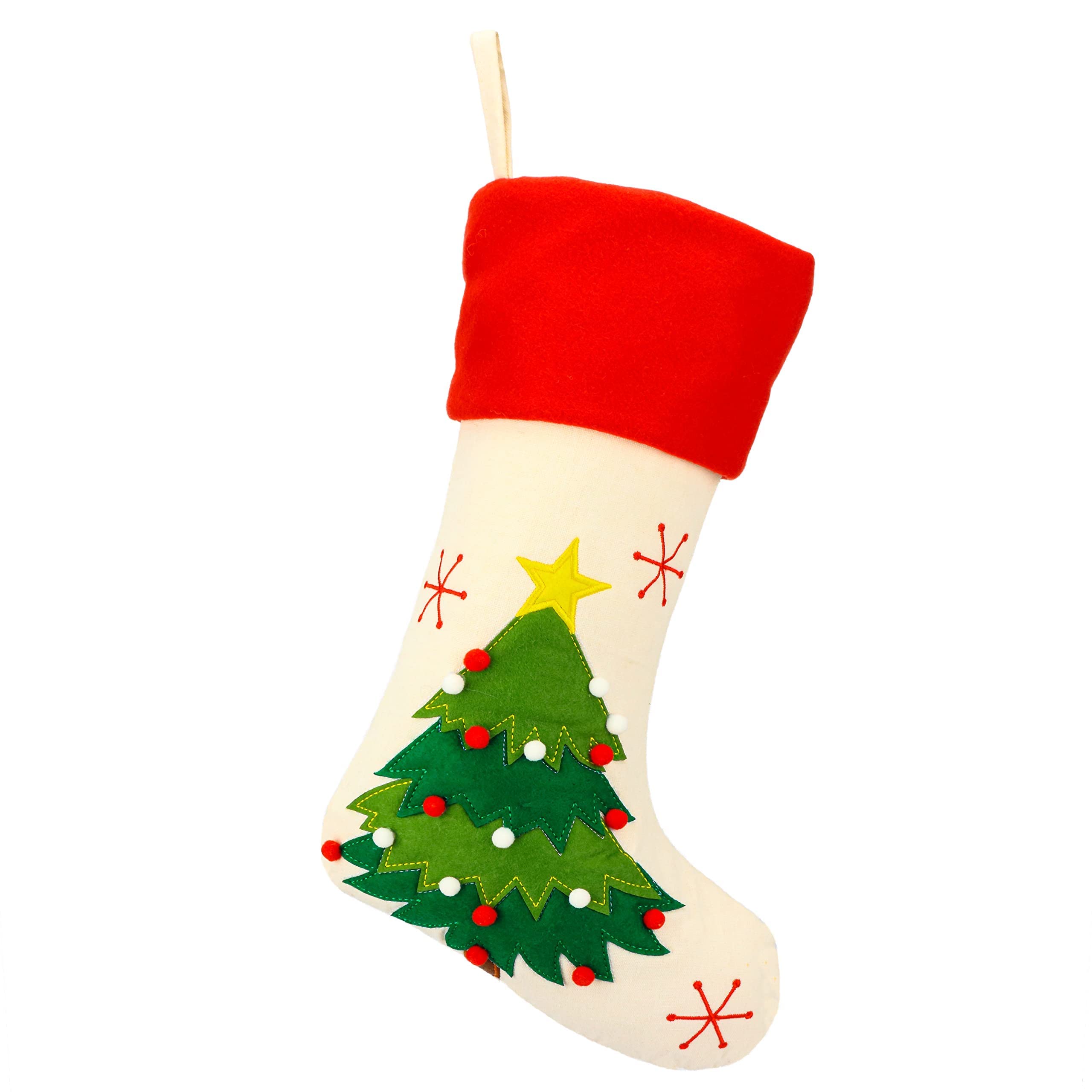 Hopearl 19-Zoll-Weihnachtsstrumpf-Set, 4-teilig, Weihnachtsstrumpf, Junge, Mädchen, Lebkuchenmann, rustikale Flachs-Socken, Halter, Ornament, Geschenktüten für Familie, Weihnachtsbaum, Partyzubehör