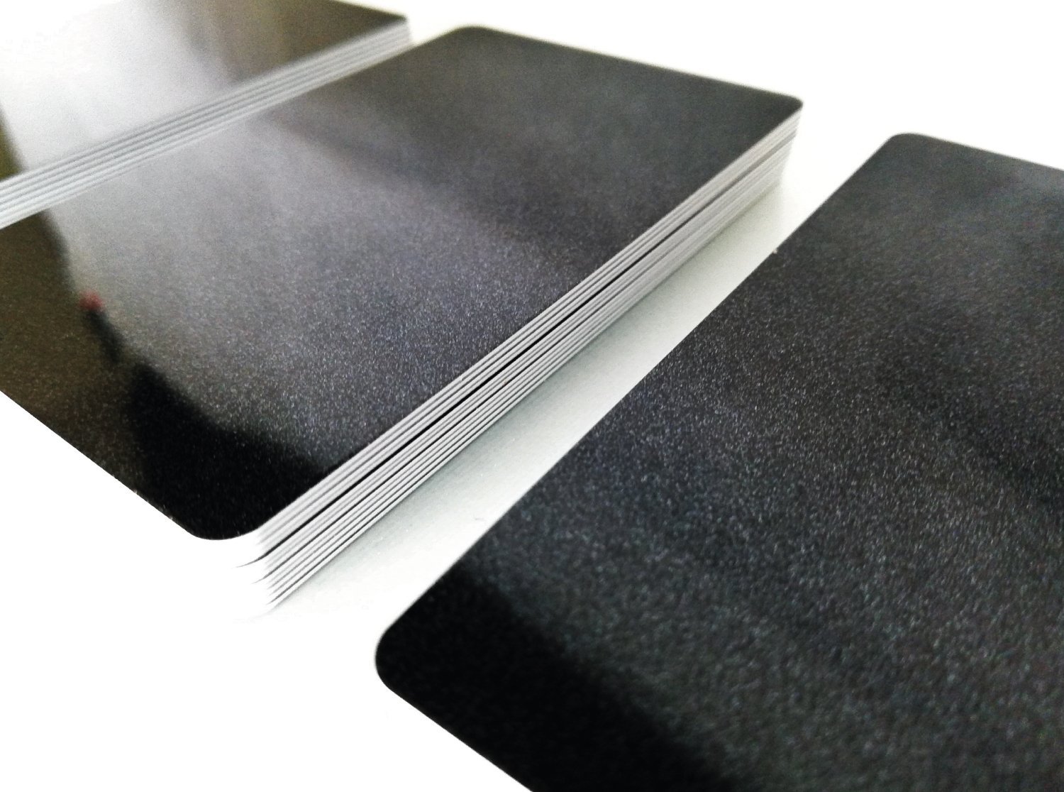 500 Premium Plastikkarten/PVC Karten Schwarz Metallic, 5-500 Stück, Rohlinge, blanko, Kartendrucker, NEU! (500)