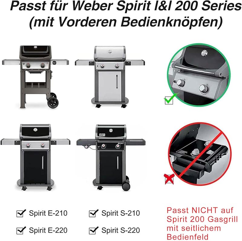 MGiessca 38,8 cm Flavorizer Bars Weber Spirit 200/E210/220 Grill Aroma Sín Hővédő