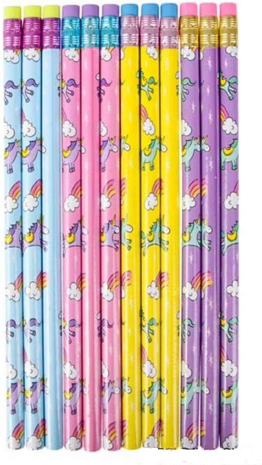 HOMIEBUDS Yeegfeyv 24 Unicorn Pencils- Great For Classrooms, School Supplies, And Party Favors