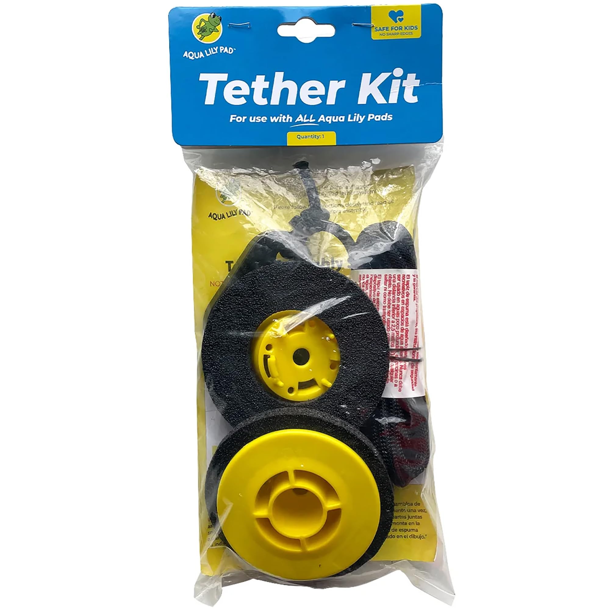 Aqua Lily Pad Replacement Tether Kit with Grommet and Tether, Fits 1 3/8 to 1 3/4 Inch Floating Water Mats, Works with Most Pad Brands
