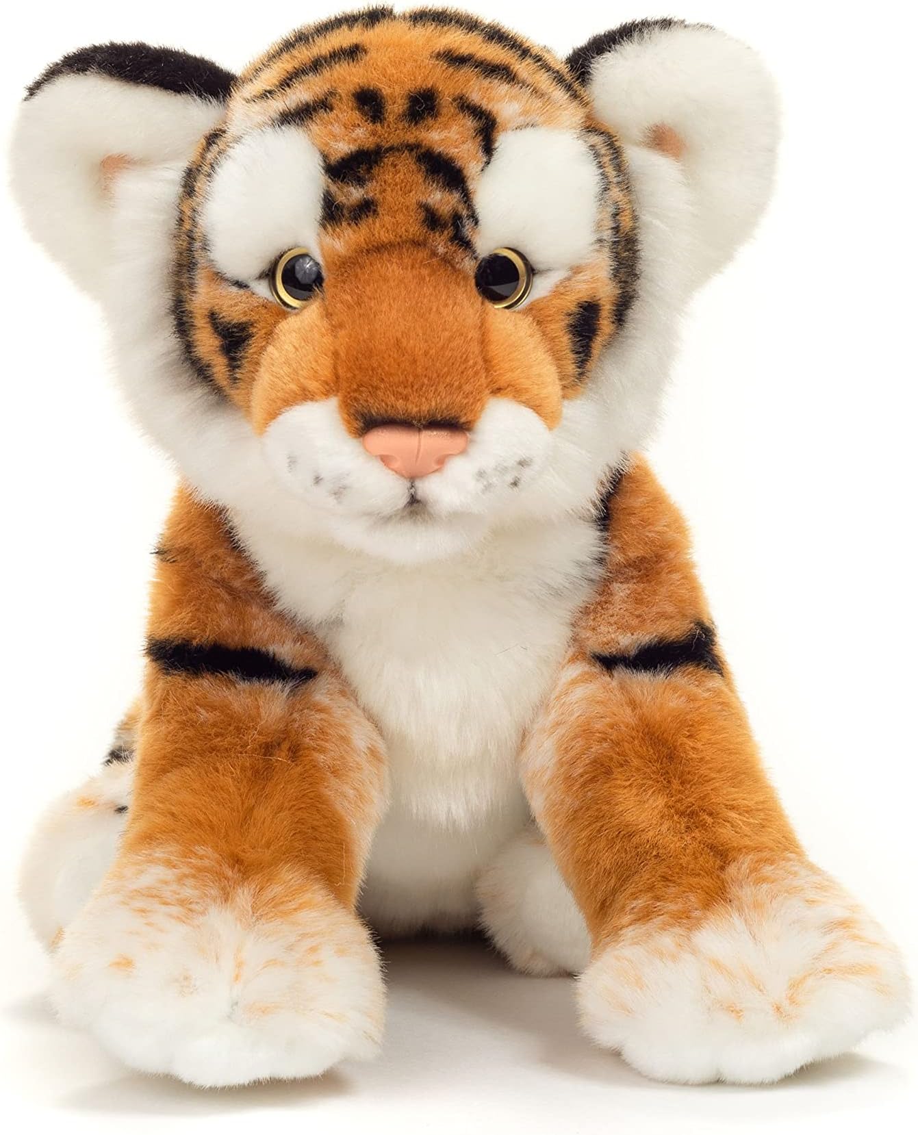 Teddy Hermann 90448 Tiger brown 32 cm, cuddly toy with 75% recycled filling material