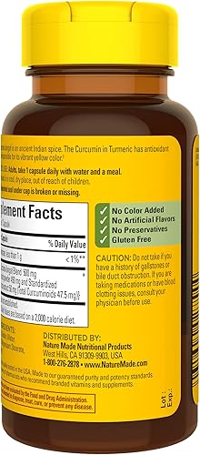 Miniatura 9 de Nature Made Cúrcuma 500 mg cápsulas 60 unidades para soporte antioxidante el embalaje puede variar