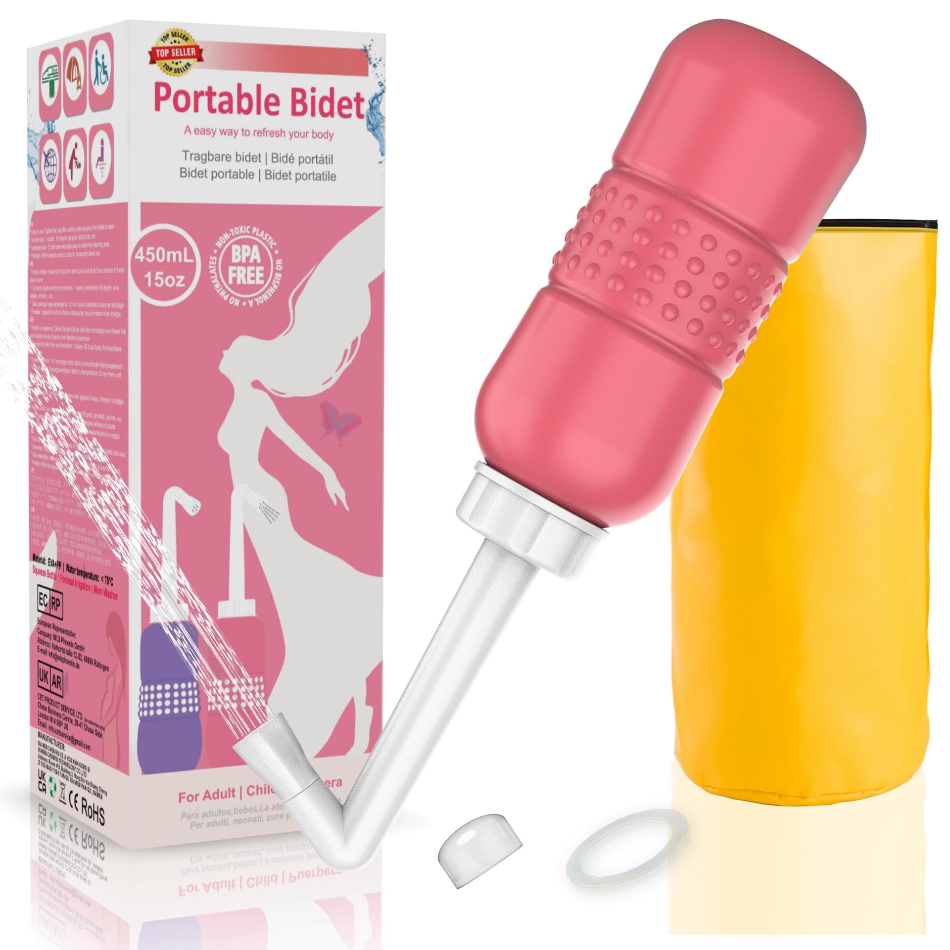 Tragbares Bidet - Wiederaufladbar, 2 Sprühdüsen, Für Reise & Hygiene