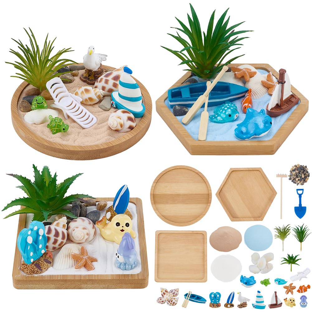 Amazon.com: WEBEEDY 3 Sets Ocean Zen Sand Garden Kit for Desk