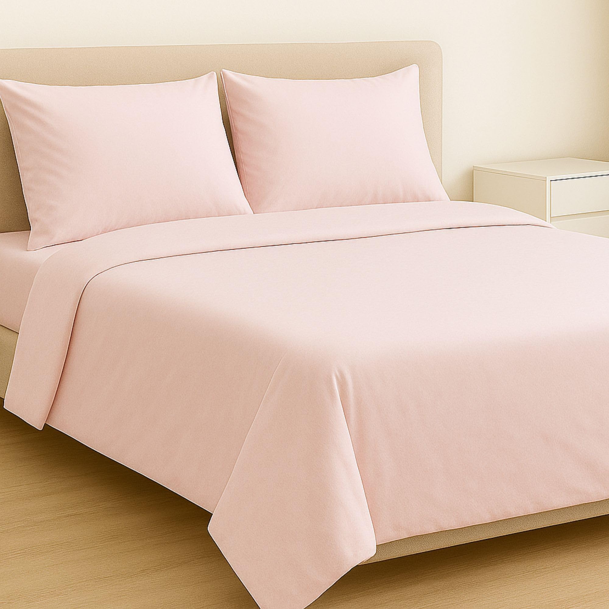 PETTI Artigiani Italiani - Set Lenzuola Letto Matrimoniale con Doppia Balza in Raso 4 Pezzi 180x200 Lenzuola in Percalle di Cotone - Lenzuolo con Angoli, Lenzuolo sopra e 2 Federe, Oro