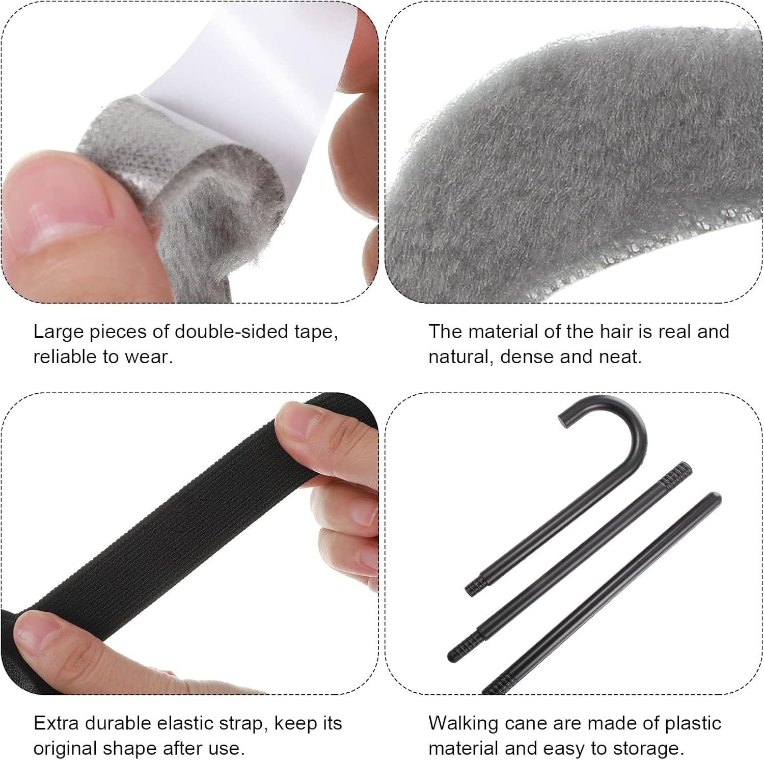 WILLBOND 9 Pieces 100 Days of School Costume for Boys, Old Man Costume for Kids Grandpa Cosplay - Image 4