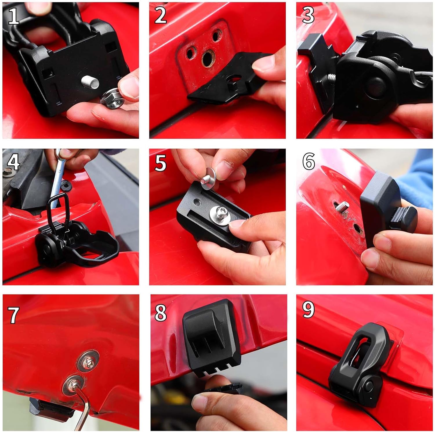 Metal Hood Latches Compatible with Jeep Wrangler JK JKU JL JLU Gladiator JT 2007-2025, 1 Pair Hood Latch Lock Hood Pin Kit (OEM Without Lock)