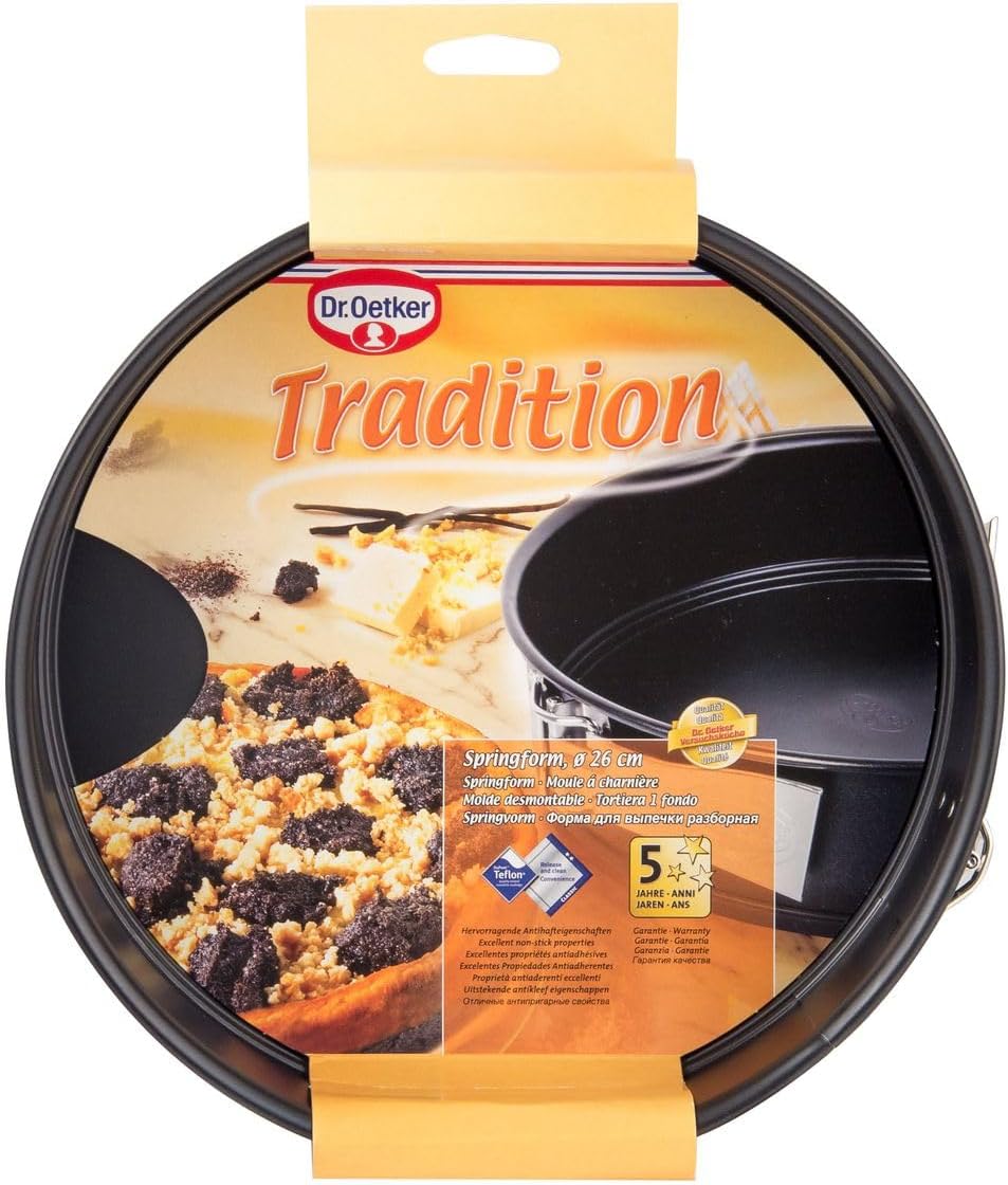 Dr. Oetker Tradition 26 cm Non-Stick Bakeware Springform, Black