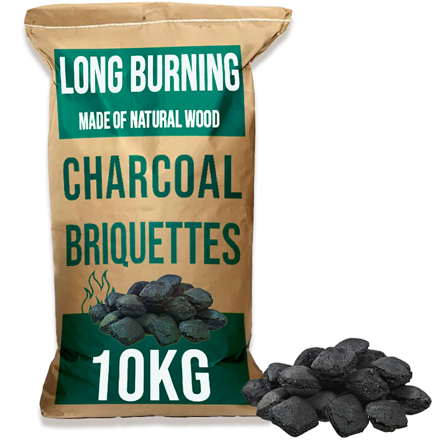 Ecoblaze BBQ Charcoal Briquettes - 2 X 10kg Boxes, Low Smoke, Quick Lighting