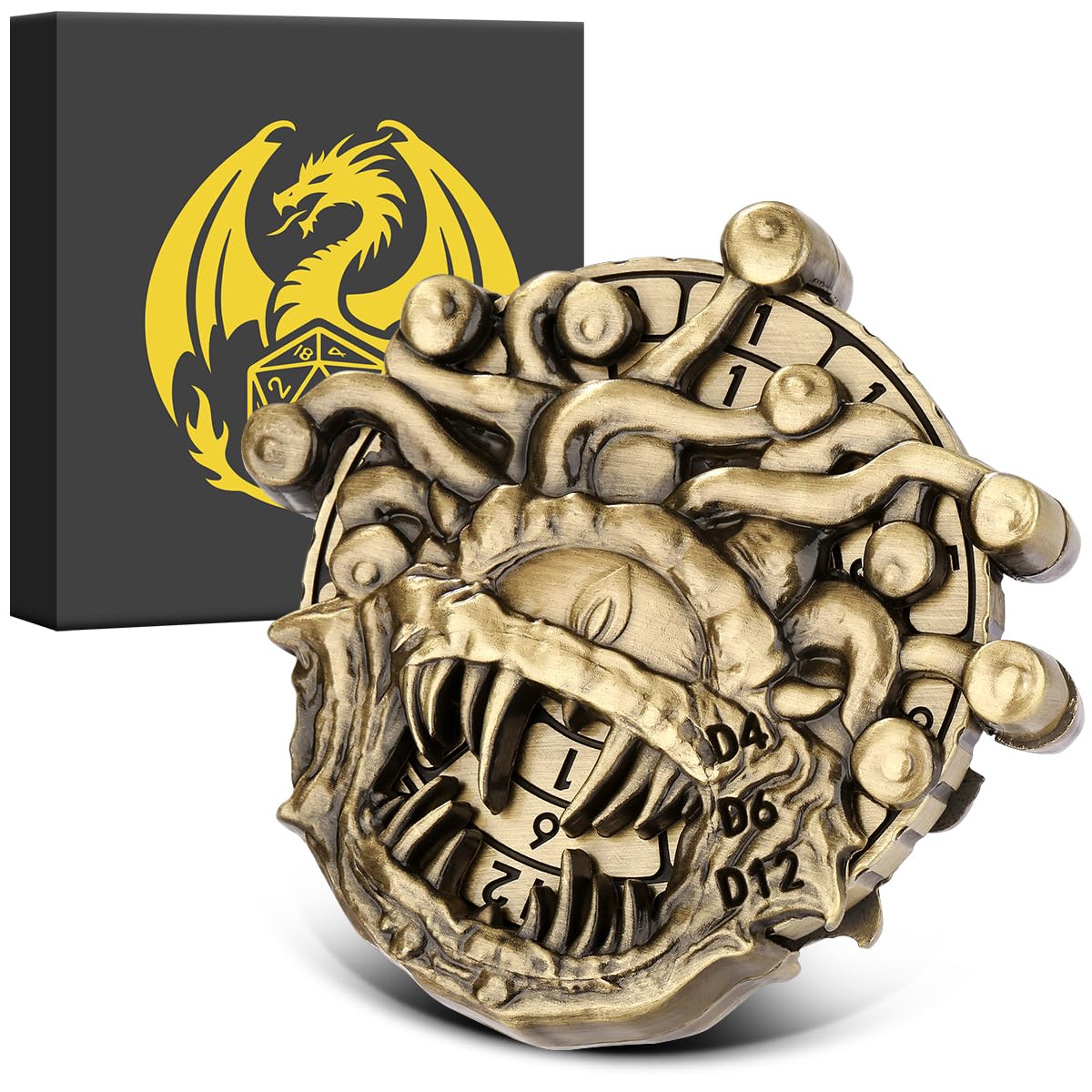 7-in-1 Beholder Fingertip Gyro, DND Wheel Dice Spiner, DND Starter Set, 7-in-1 Metal Dice Set