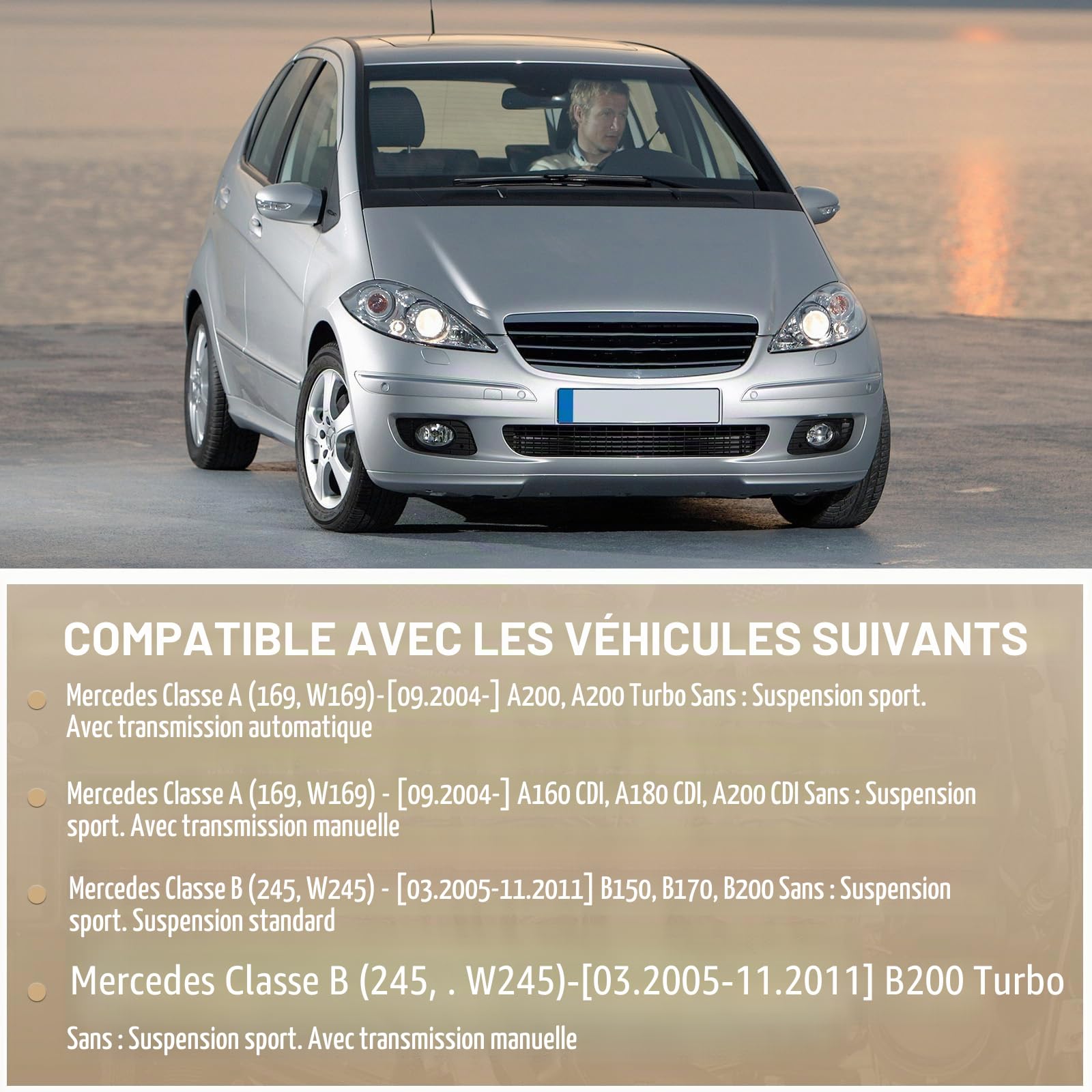 Paire de amortisseurs avant complets 1693200130 1693201430 1693200430 1693200830 1693201030 1693201630 Convient pour Classe A W169 Classe B W2 45