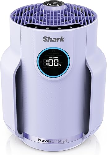 Shark Purificador de aire para el hogar, NeverChange Compact Pro, para dormitorio, guardería, oficina en casa, dormitorio, filtro superior HEPA,