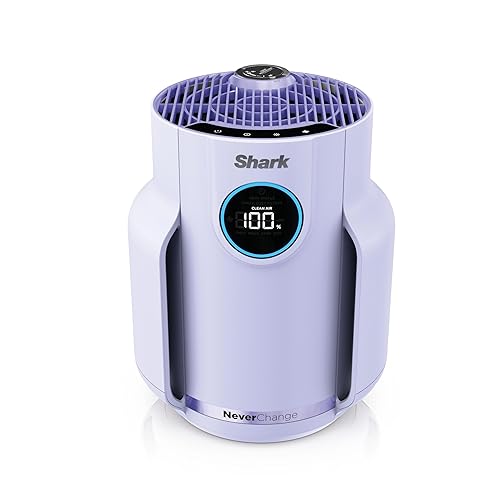 Shark Air Purifier for Home, NeverChange Compact Pro, for Bedroom, Nursery, Home Office, Dorm, HEPA-Exceeding Filter, Captures Pollutants, Pet Dander, Dust, Odor, Smoke, and More, HP072PL, Lilac - Lilac (250 sq. ft)