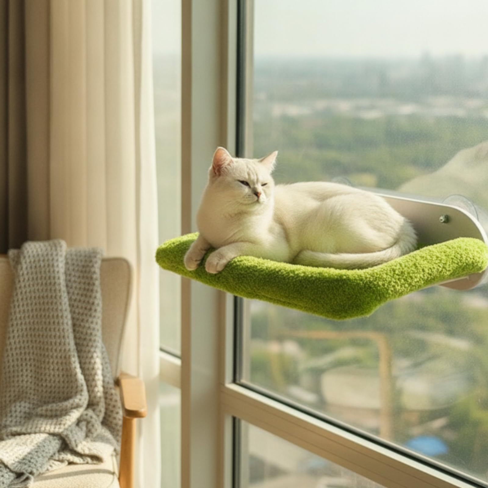 Plüschig Katzen-Fensterliege