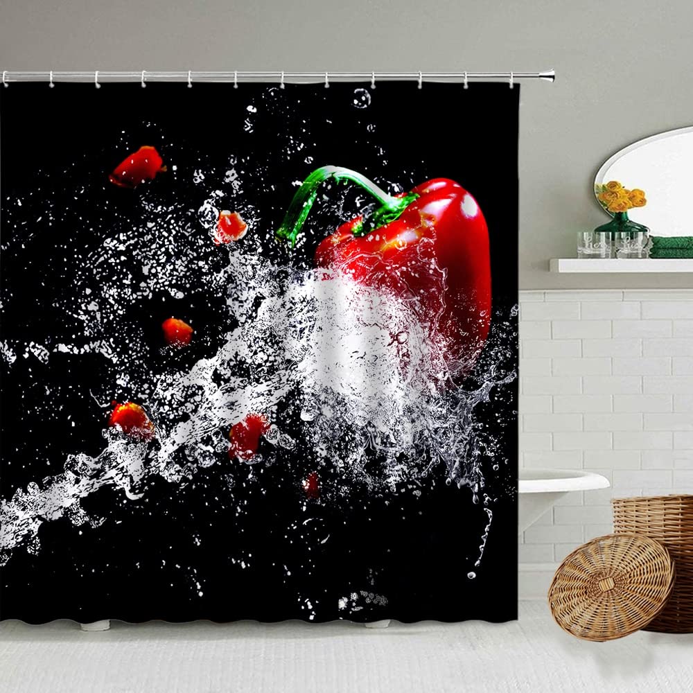 Duschvorhang Mit Erdbeer-Motiv – Niedlich, Wasserdicht, 183 X 183 Cm, Mit Haken, Für Kinderzimmer