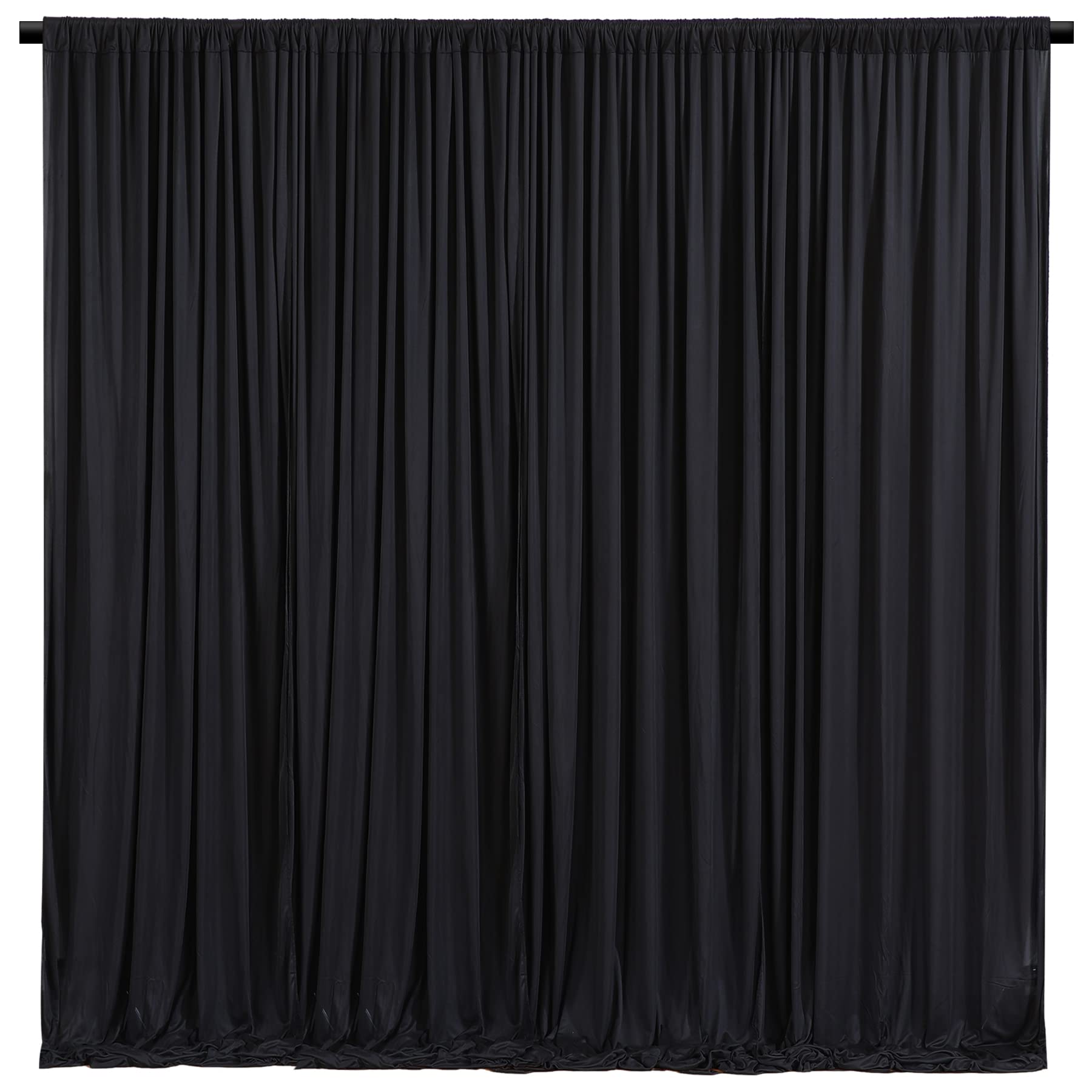 Wish Care Black Backdrop Curtain 6 Panels - Wrinkle-Free Polyester Photography Drapes for Wedding & Party - 24 X 10FT