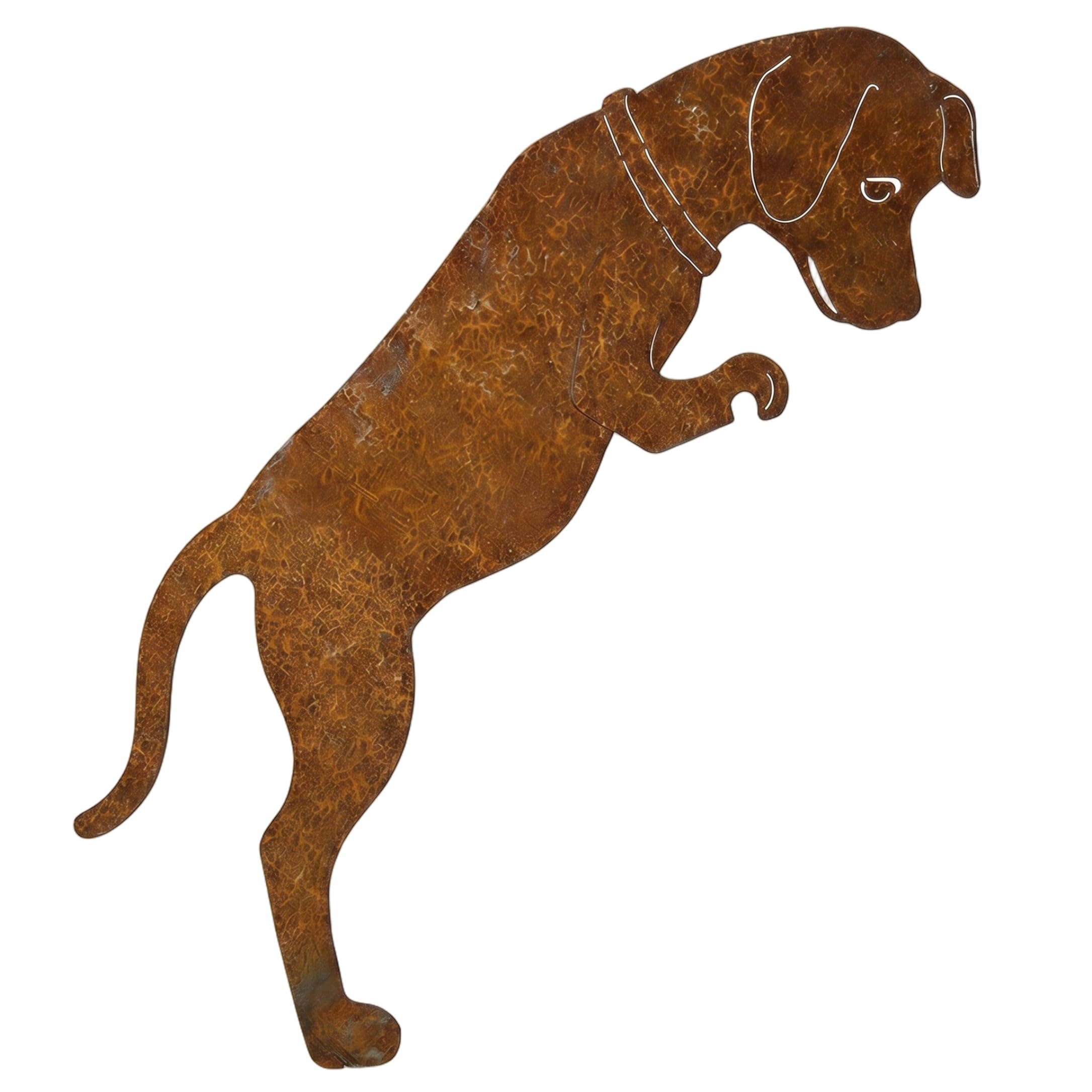 Vervevum Rusty Metal Garden Decor, Fun Vivid Dog Garden Decor Dual-Purpose Yard Stake & Pot Insert, 12in, Metal Yard