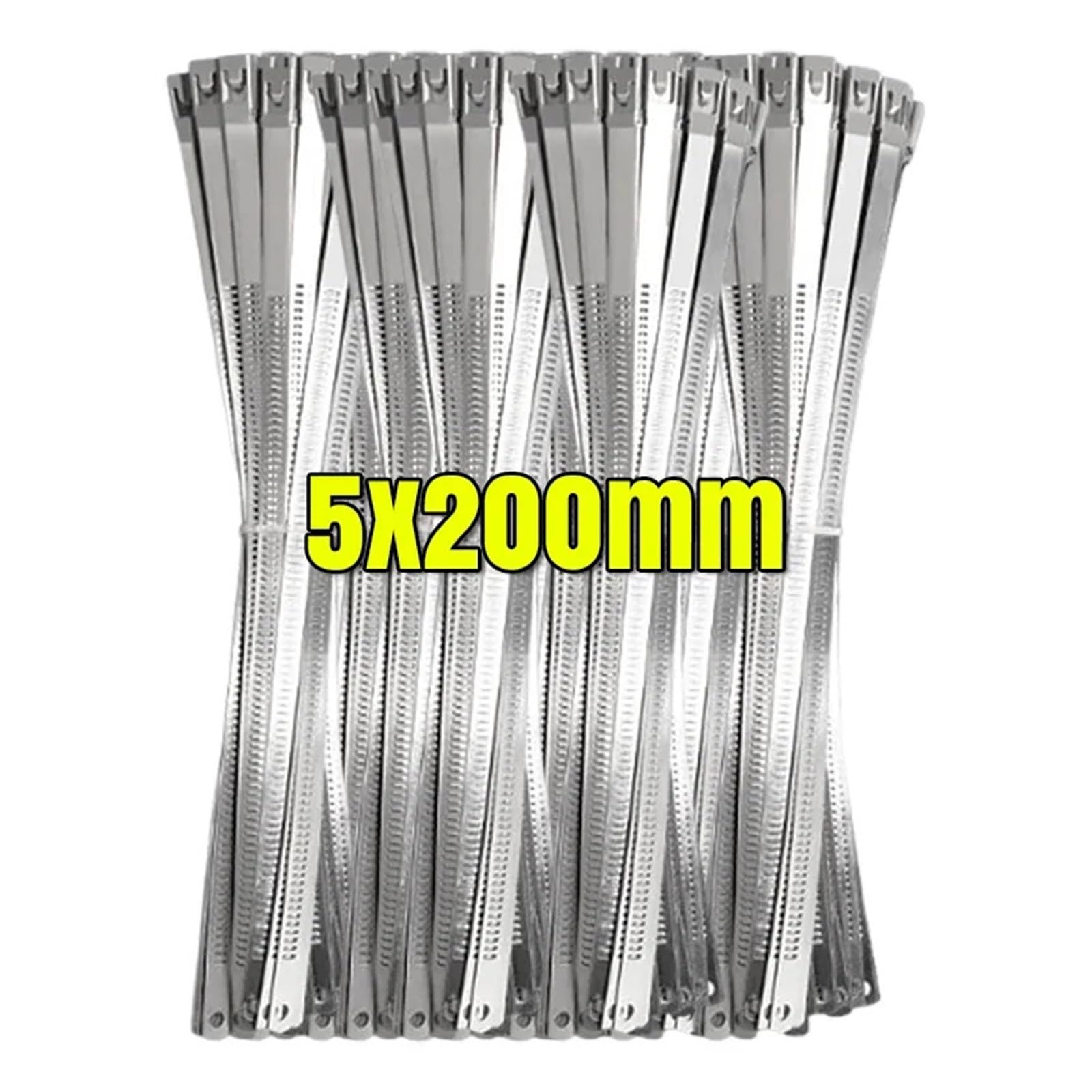 Stainless Steel Metal Cable Tie Stainless Steel Cable Ties Self Locking Metal Wrap Strap Multipurpose Tie Wire Fasteners Hardware Organizer(5x200mm,100PCS)