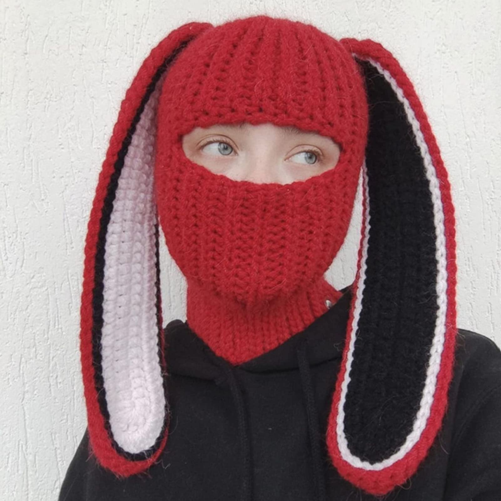 Balaclava Hat Long Rabbit Ears Comfortable Windproof