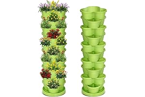 Stackable Planter: Nuogo 10 Tier Vertical Indoor/Outdoor Planter