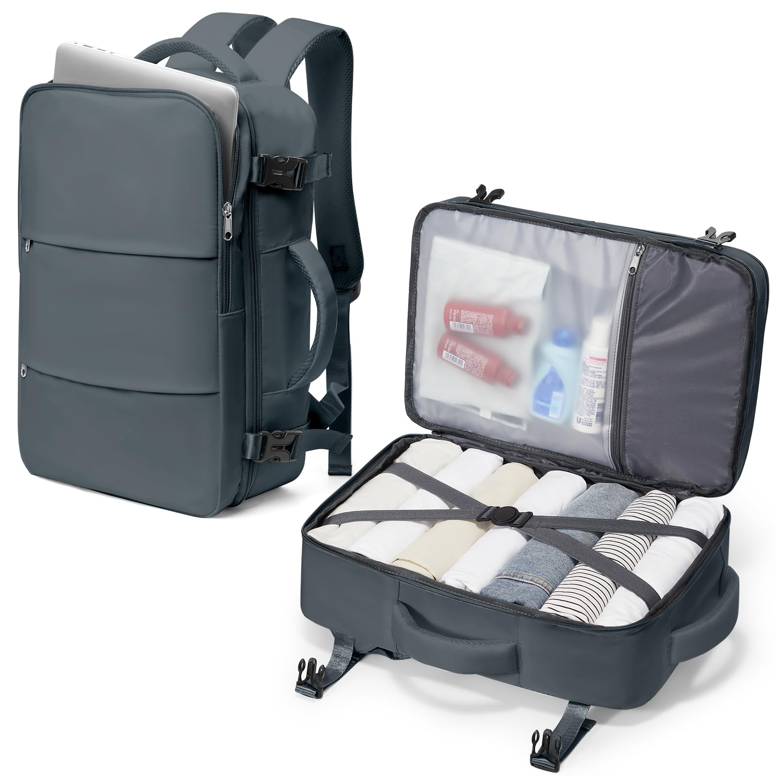 SZLX Zaino Ryanair 40x30x20 Sottovuoto Zaino da Viaggio 40x20x25 Bagaglio a Mano 40x30x20 Wizzair Donna Uomo Borsa da Cabina per Easyjet 45x36x20 Adatto a Laptop da 14 Pollici Impermeabile per Lavoro