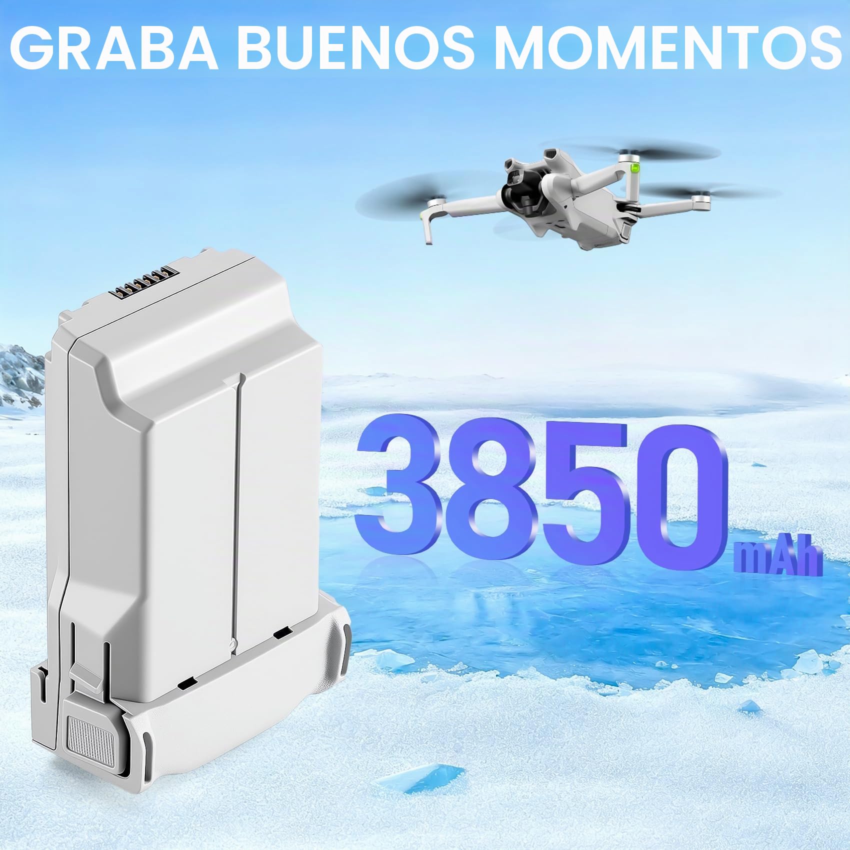 Mini 4 Pro/3 Series Batería de vuelo inteligente recargable (paquete de 2) 3850 mAh 7.38 V para 47-51 minutos de vuelo máximo compatible con DJI Mini 4 Pro/3/3 Pro