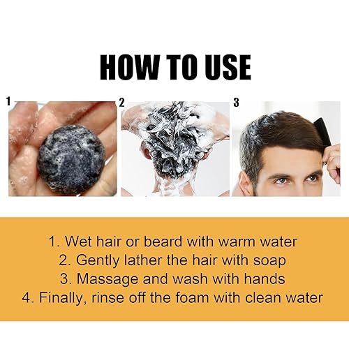 Miniatura 6 de Barra de champú para oscurecer el cabello, jabón de cobertura de cabello gris, jabón de champú para cabello negro y grueso, jabón de champú de