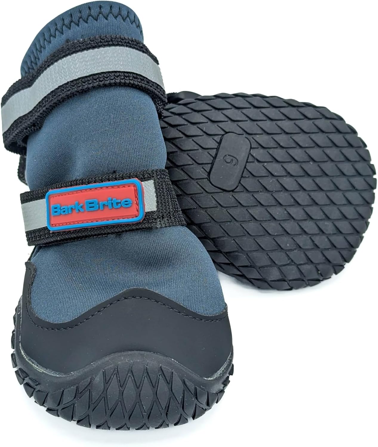 Bark Brite New All Terrain All Weather Neoprene Dog Shoe (Stone Blue, Medium)