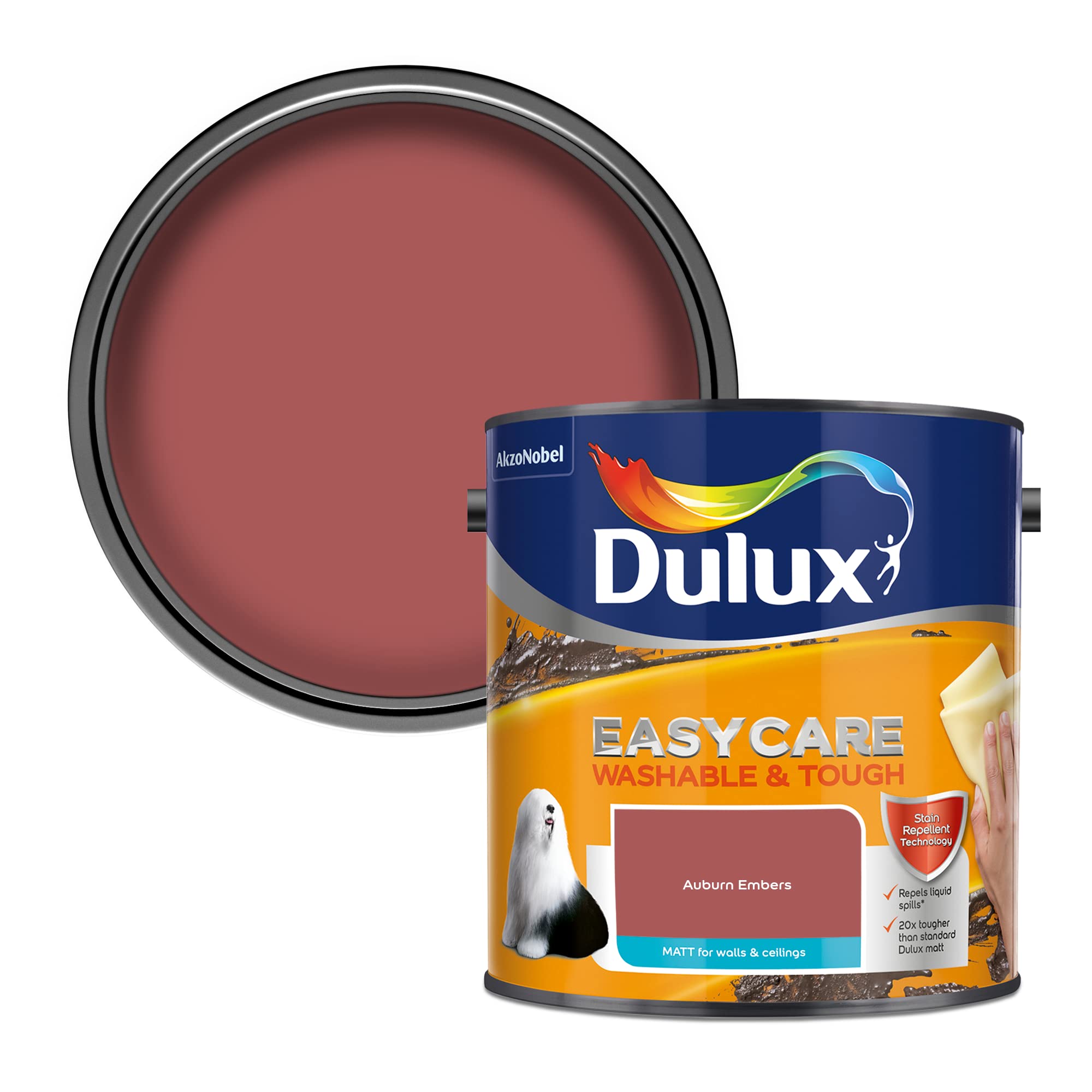 Dulux Easycare Matt- 2.5L - Auburn Embers - Emulsion - Washable & Tough.