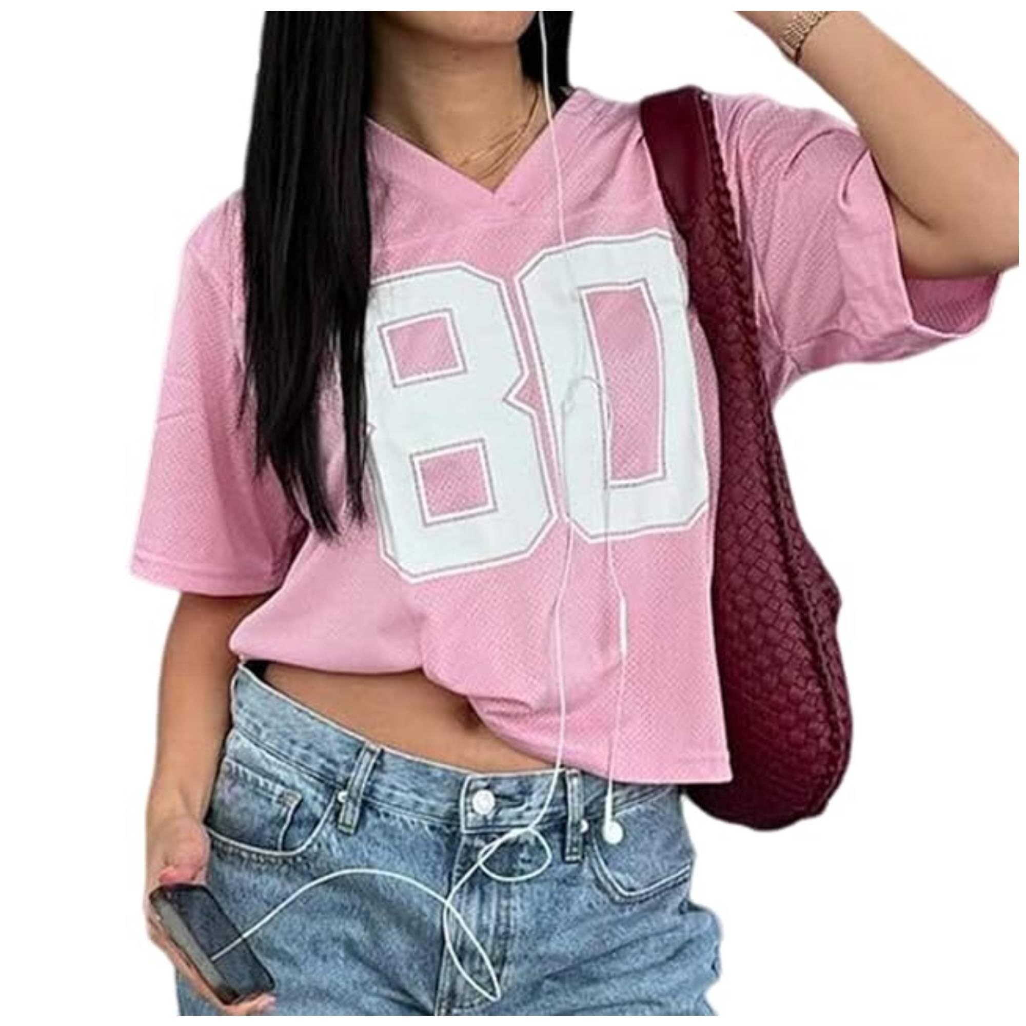 Oversized Jersey Women Summer Tops 2024 Grunge Graphic Tees Y2k Streetwear Short Sleeve Shirts