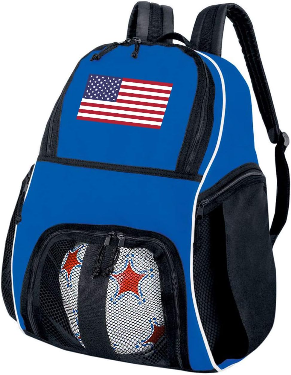 Broad Bay American Flag Soccer Ball Backpack USA Flag Volleyball Bag Travel Practice
