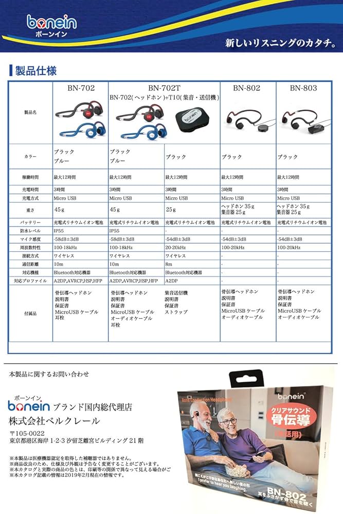試着のみ bonein 骨伝導　ヘッドホン　集音器　イヤホン　BN-803 Amazon.co.jp: 骨伝導 集音器 bonein BN803 骨伝導集音器 の新