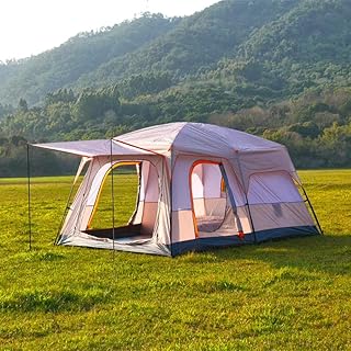 ZONGNAN 14.1ft x 10ft x 6.58ft Extra Large Tent 10-12 Person(B),Family Cabin Tents,2 Rooms,Straight Wall,Waterproof,Double...