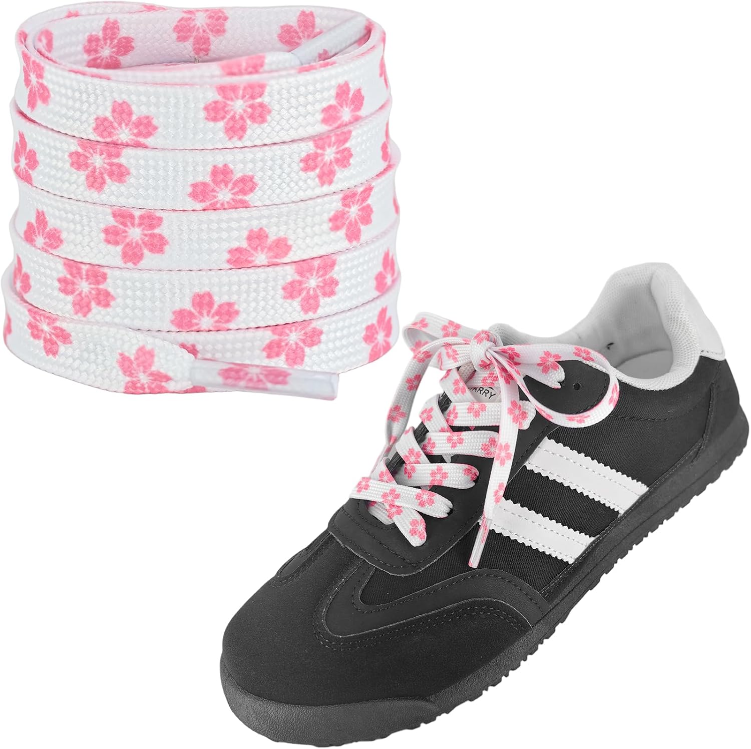 5/16'' Printed Flat Shoelaces For Sneakers, Colored Patterned Shoe Laces Replacement Fun Shoes Strings Women Girls