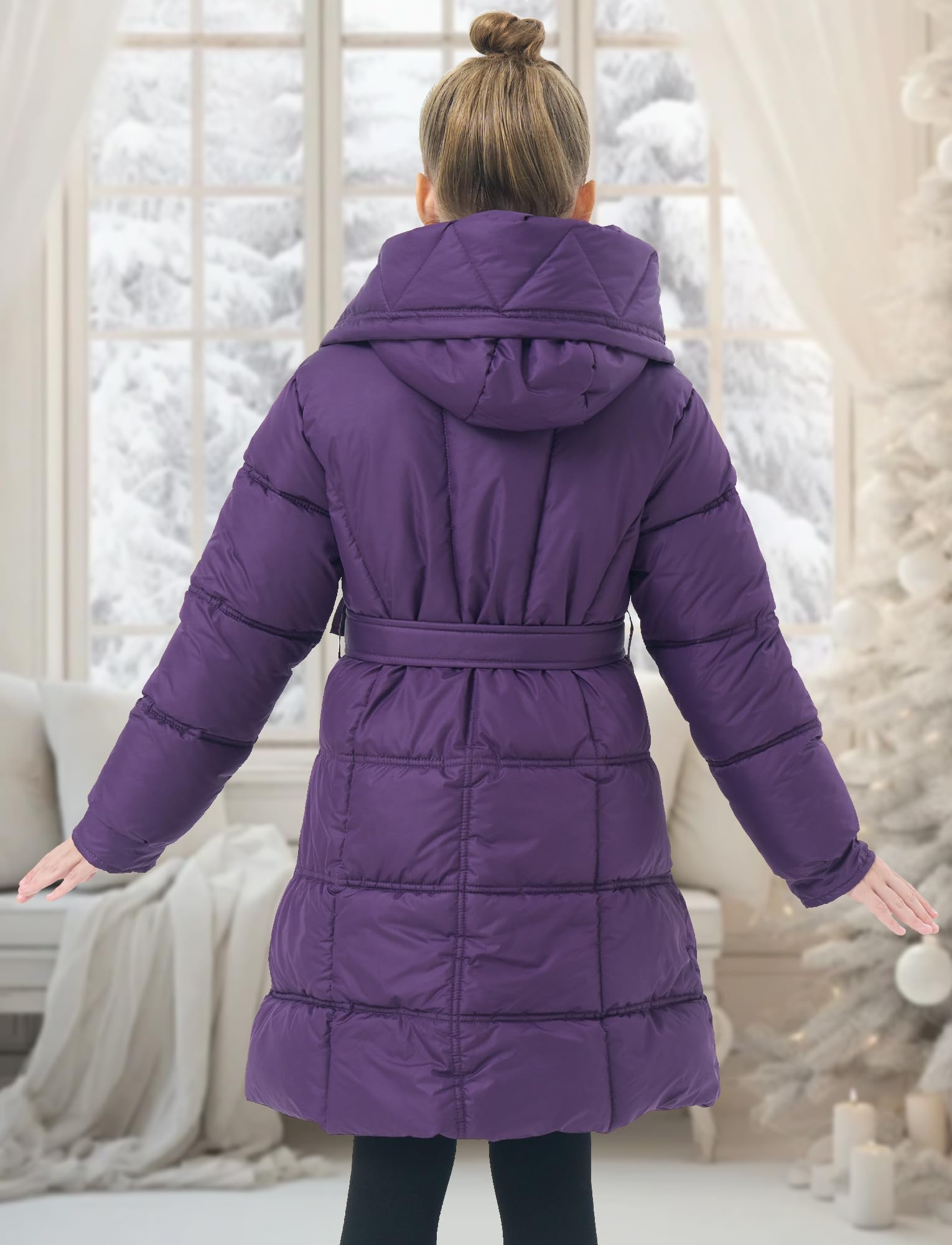FEOYA Bambina Piumino Invernale Leggero Bimba Cappotto All'Aperto Autunnale Ragazza Giacche Elegante Sci Bambini Abbigliamento Piumini Antivento Con Neve Impermeabile 5-11 Anni
