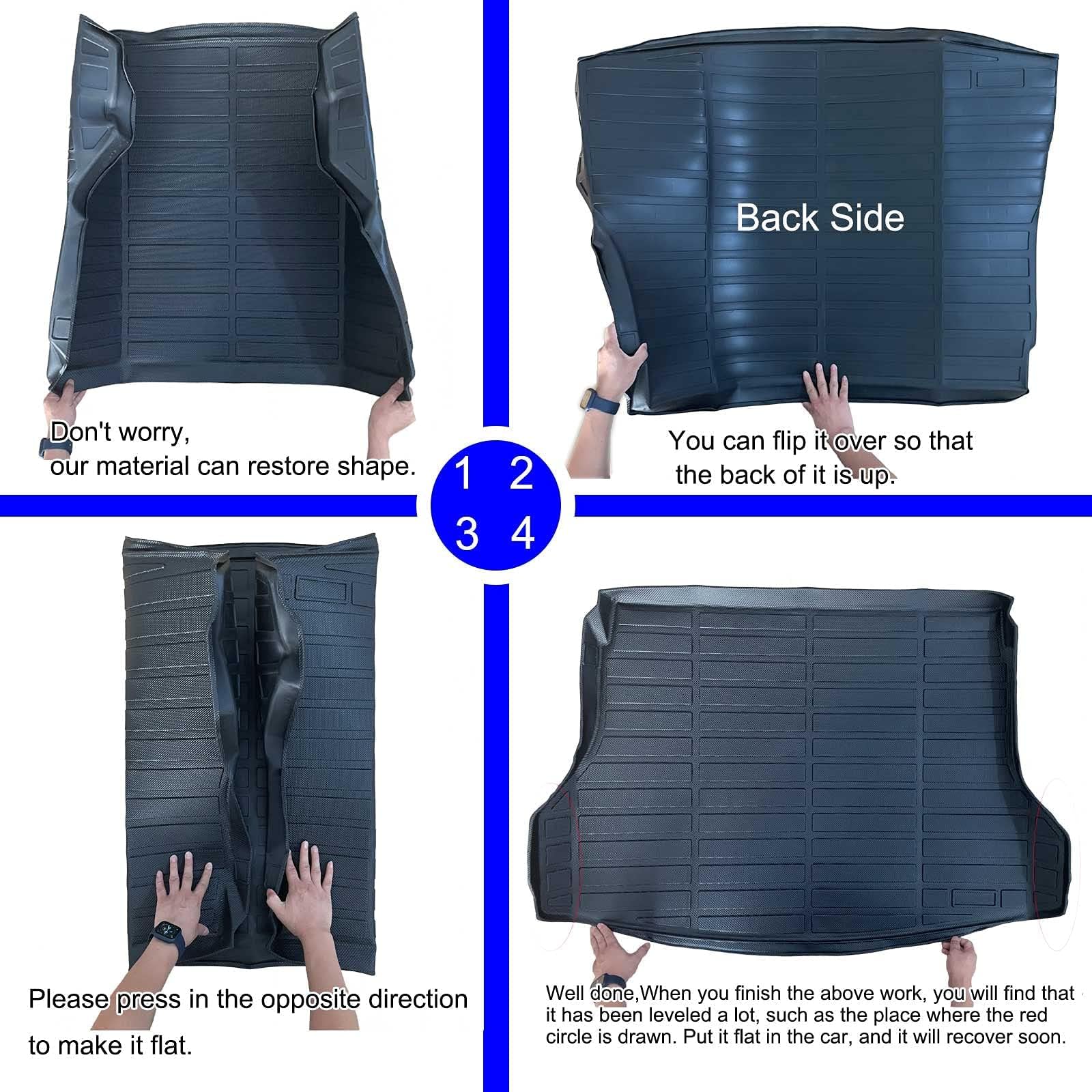 KELCSEECS Cargo Liner Custom for 2022 2023 2024 Hyundai Ioniq 5 （Not fit for 2025 Ioniq 5）& Ioniq 5 N 2025 Fit Cargo Mat Floor Mat Trunk Mat Hyundai Ioniq 5 All Weather Trunk Liner Black Accessories