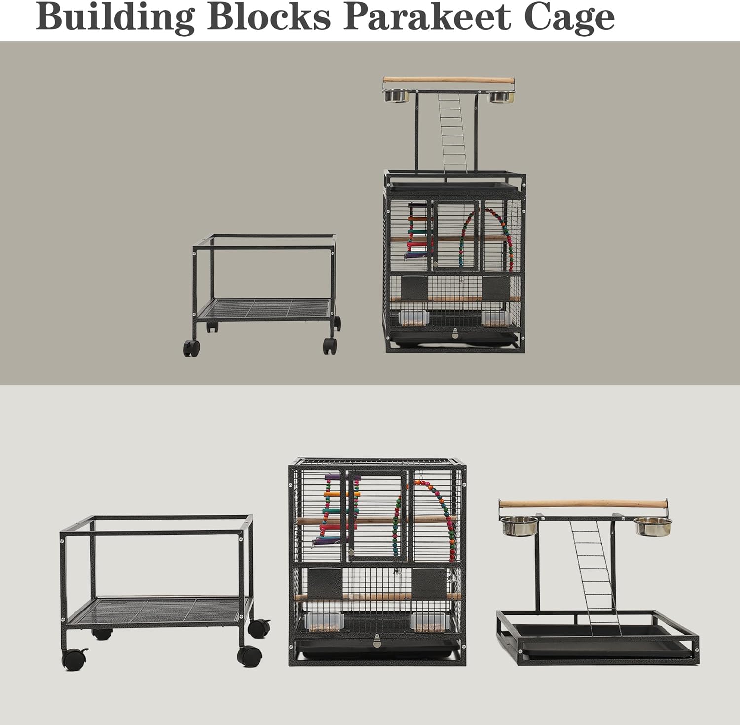 51" Small Bird Cage with Stand,Parakeet Cage, Parrot cage with Parakeet Toys, Bird Cage Accessories,Birdcage Covers for Lovebirds Cockatiel Conure Finch Canary Budgie