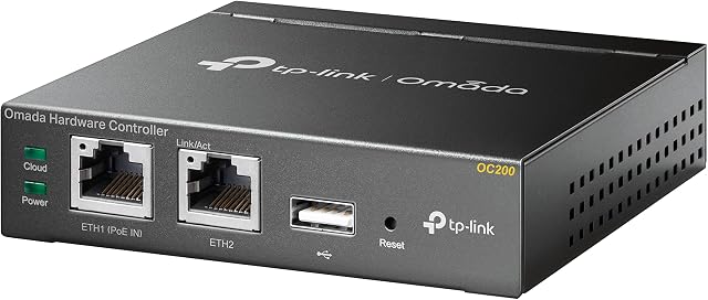 TP-Link OC200 Omada Hybrid PoE kontroler sprzętowy do serii EAP, port USB do automatycznej kopii zapasowej, usługa w chmurze, aplikacja mobilna, Plug and Play, metalowa obudowa, szary metalik