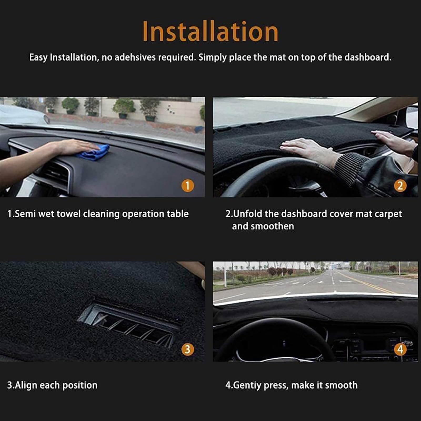 Almohadilla Protectora Salpicadero para Citroen C1 2005-2014, Consola Anti-UV Alfombra Parasol Protector Alfombrillas Antideslizantes Interno Accesorios