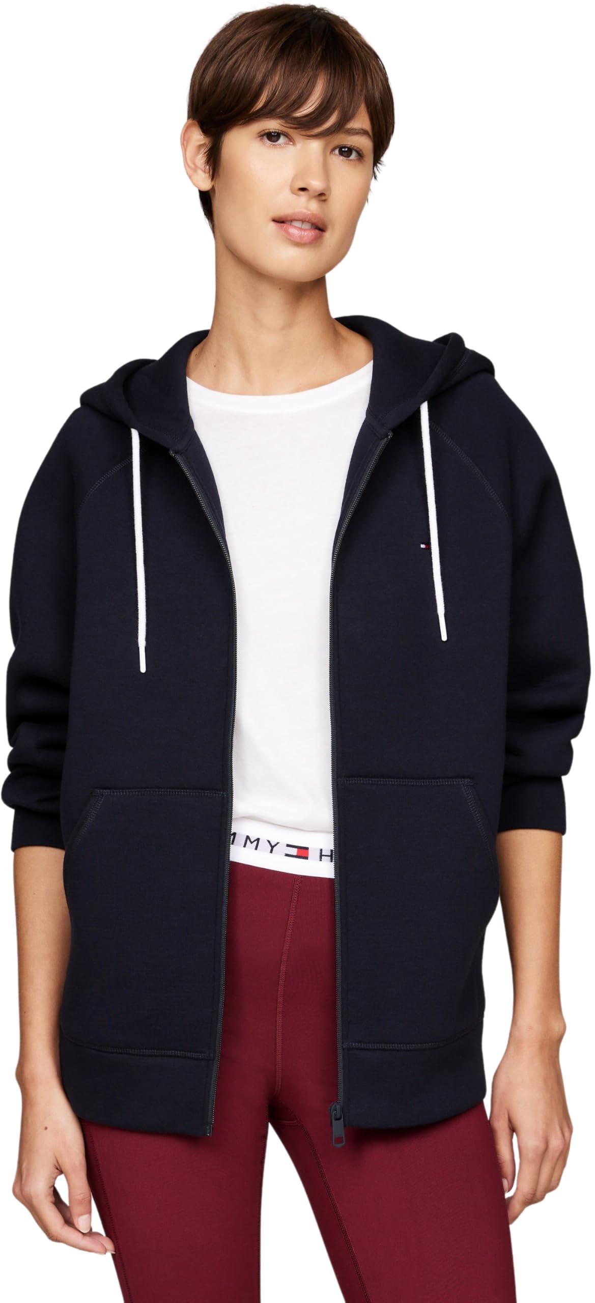 Tommy Hilfiger Sweat à Capuche avec Fermeture Éclair Femme Oversized, Bleu (Desert Sky), M