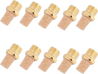 TEHAUX "1/4"" Radiator Bleed Valves" Air Fittings Adjustable Pneumatic Muffler,G1/4 Male Valve Exhaust Muffler Brass Silencer Air Tool Accessories Solenoid Valve Muffler Air Exhaust Muffler 1/4 Npt